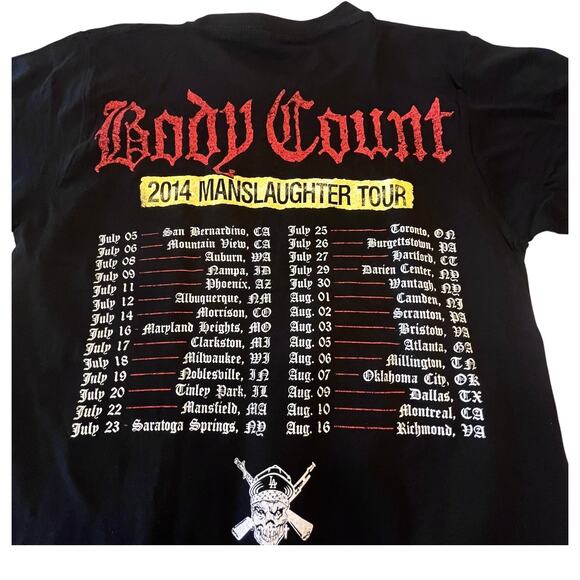 NEW Body Count MANSLAUGHTER TOUR Graphic T SHIRT MED TEE Mens Womens 100% Cotton - Picture 6 of 8